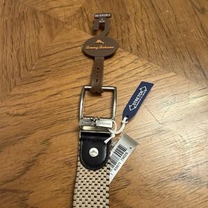 Tommy Bahama Reversible Stretch Woven Belt S 30–32 Tan‎ Black NWT
